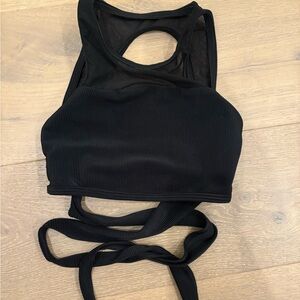 Five Black Ribbed girls dance Top